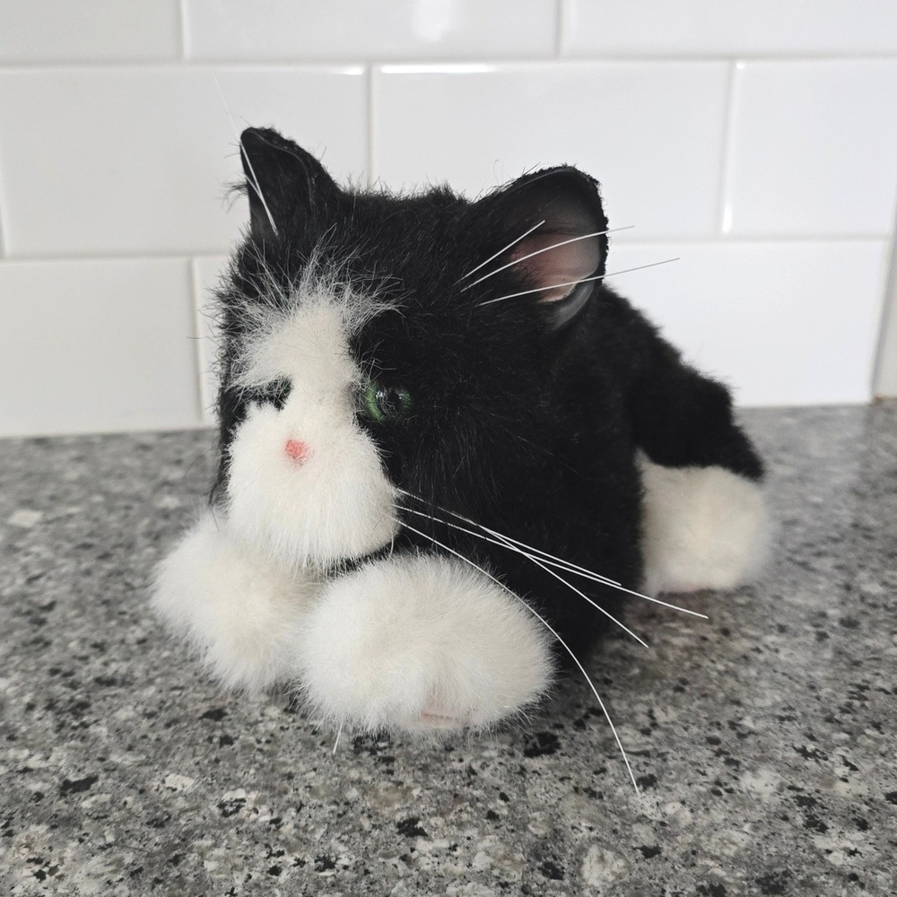 Tiger Electronics FurReal‎ Friends Kitten 2002 Black White Meows Purrs Tested